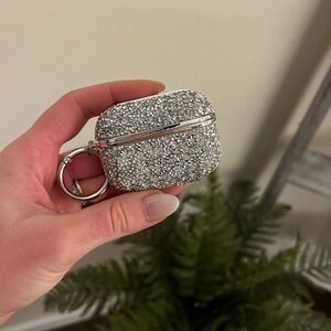 Silver Glitter Gems AirPods Case